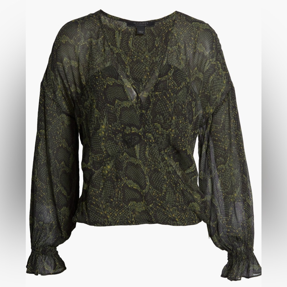 NWOT AllSaints Women’s Penny Tamora Long Sleeve High-Low Blouse - Size 10